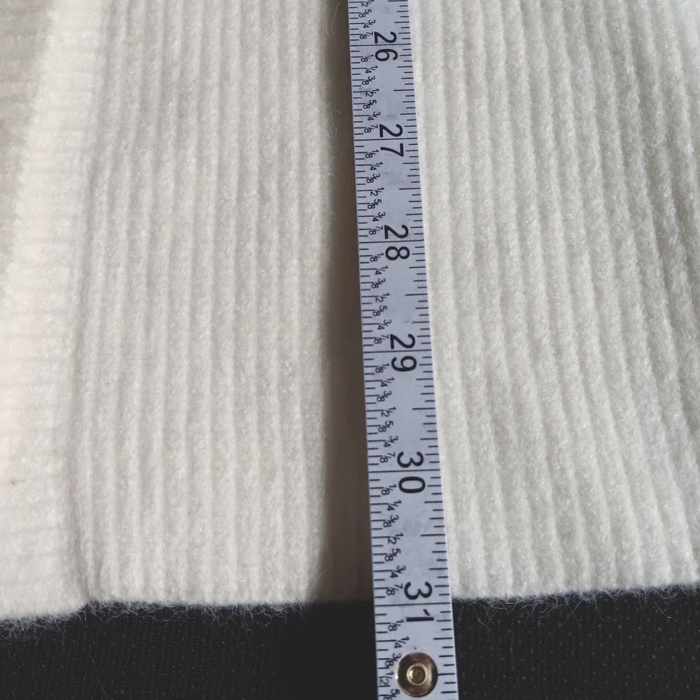 Ann Taylor Cardigan Women SP White EUC Double Breasted Shawl Collar Ribbed $150